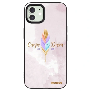 Picasee silikonski črni ovitek za Apple iPhone 12 - Carpe Diem