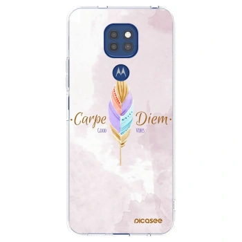 Picasee silikonski prozorni ovitek za Motorola Moto G9 Play - Carpe Diem