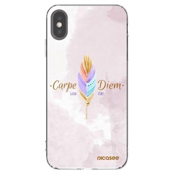 Picasee silikonski prozorni ovitek za Apple iPhone XS Max - Carpe Diem