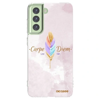 Picasee silikonski prozorni ovitek za Samsung Galaxy S21 FE 5G - Carpe Diem