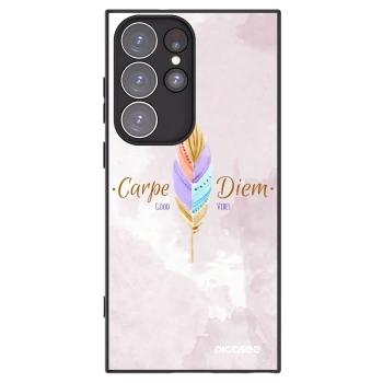 Picasee silikonski črni ovitek za Samsung Galaxy S23 Ultra 5G - Carpe Diem