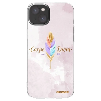 Picasee silikonski prozorni ovitek za Apple iPhone 15 Plus - Carpe Diem