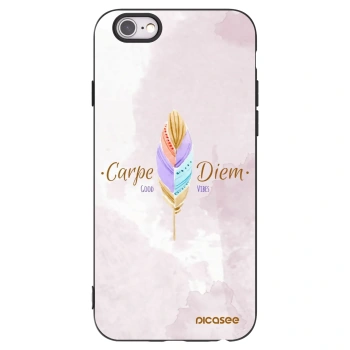 Picasee silikonski črni ovitek za Apple iPhone 6/6S - Carpe Diem