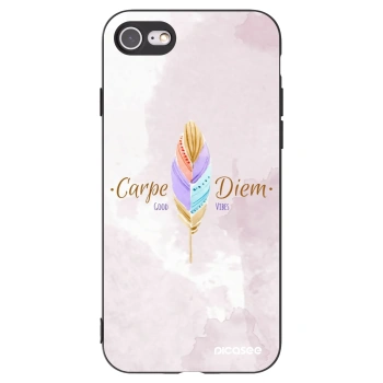 Picasee silikonski črni ovitek za Apple iPhone 7 - Carpe Diem