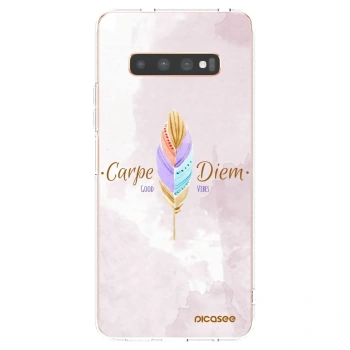 Picasee silikonski prozorni ovitek za Samsung Galaxy S10 Plus G975 - Carpe Diem