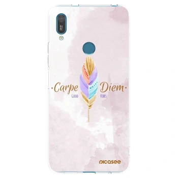 Picasee silikonski prozorni ovitek za Huawei Y7 2019 - Carpe Diem