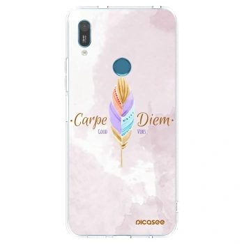Picasee silikonski prozorni ovitek za Huawei Y6 2019 - Carpe Diem