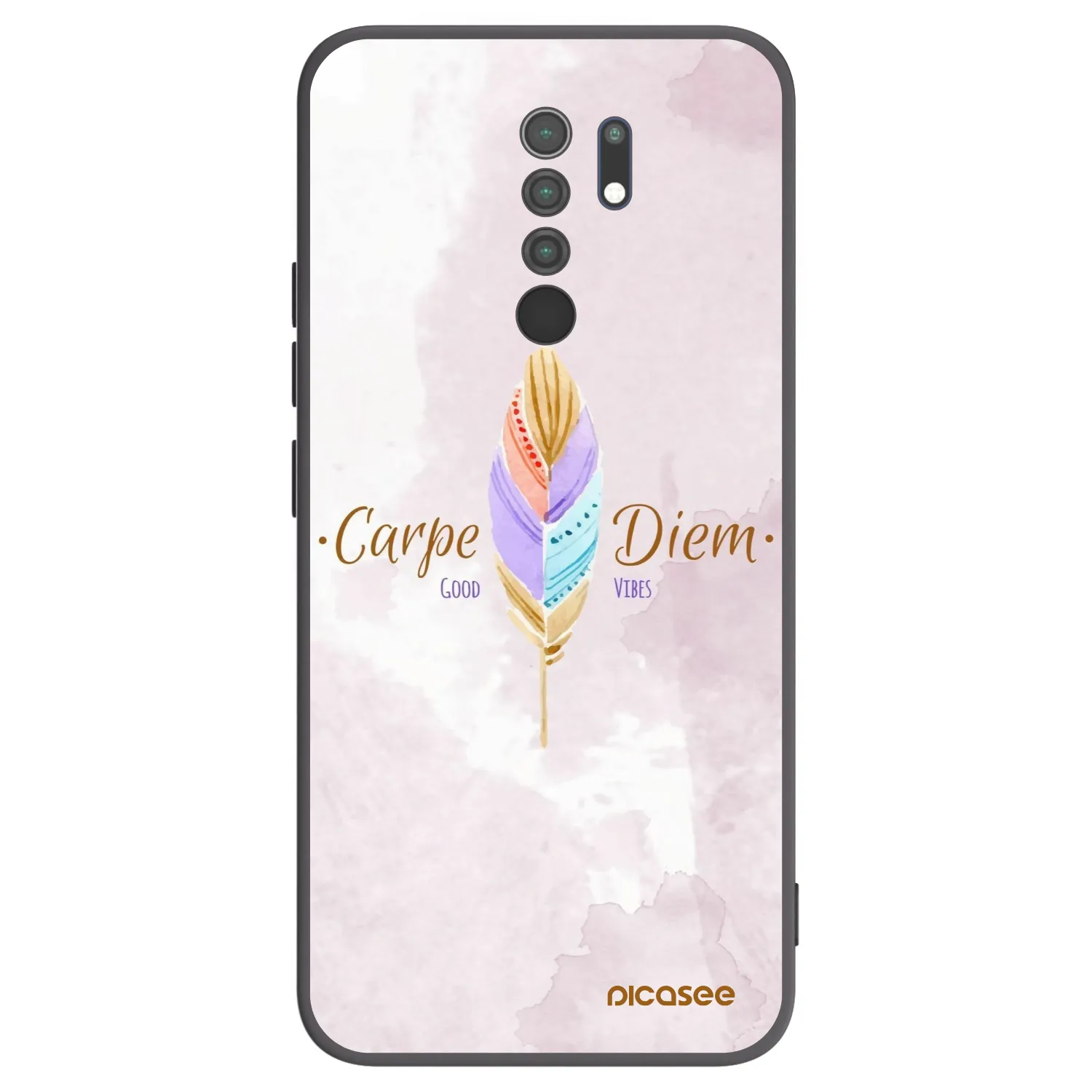 Picasee silikonski črni ovitek za Xiaomi Redmi 9 - Carpe Diem
