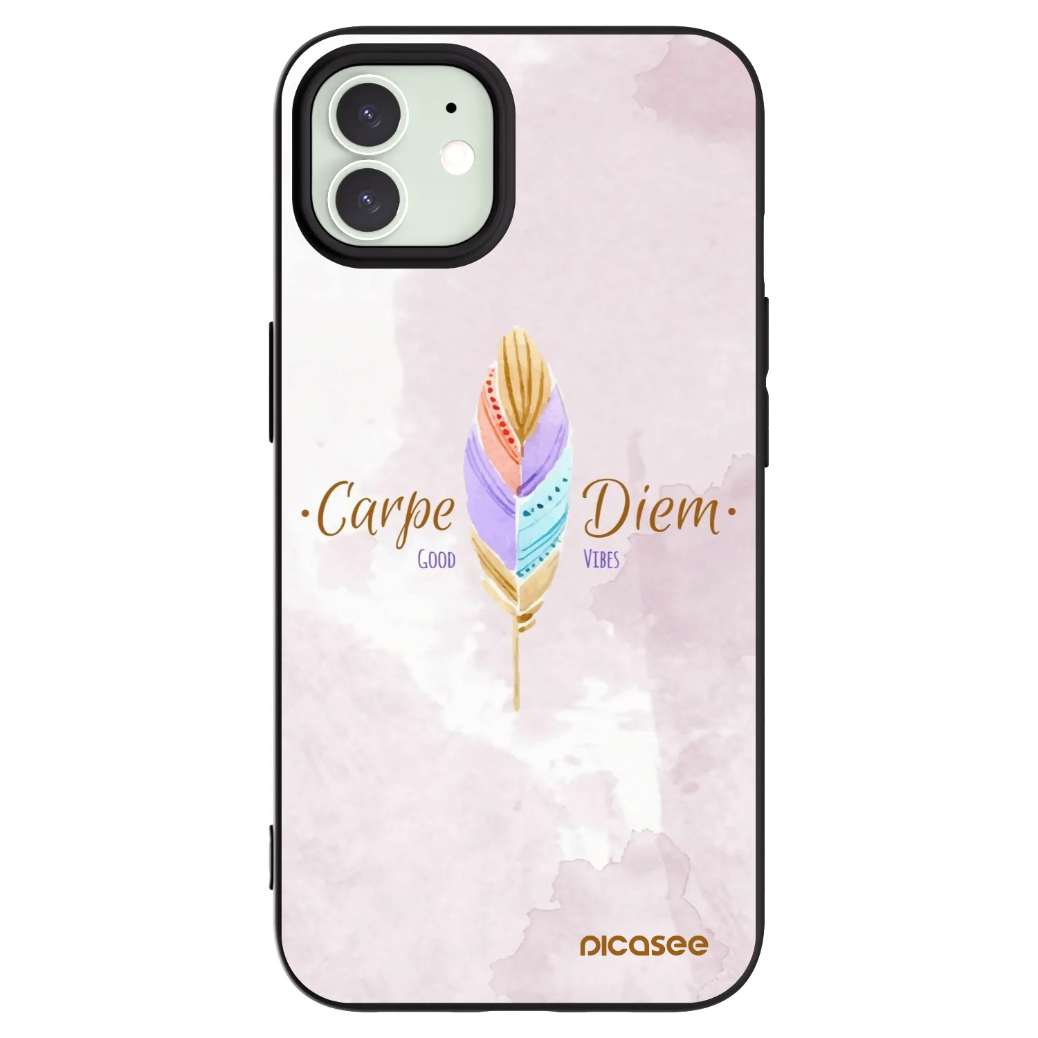 Picasee silikonski črni ovitek za Apple iPhone 12 - Carpe Diem