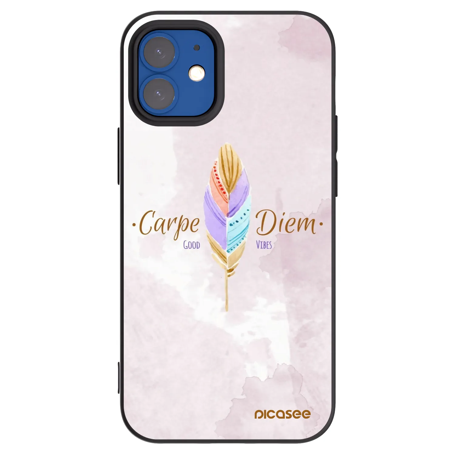 Picasee silikonski črni ovitek za Apple iPhone 12 mini - Carpe Diem