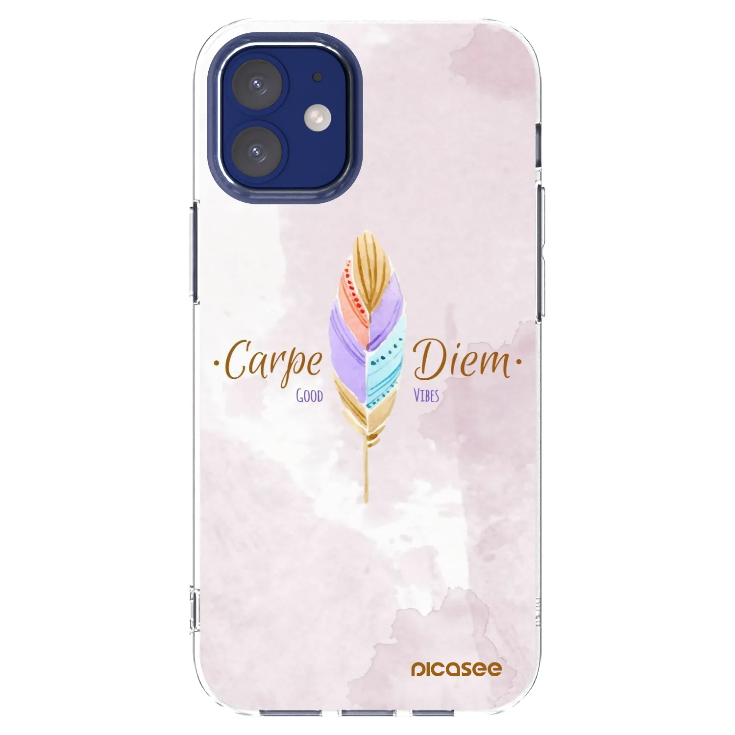 Picasee silikonski prozorni ovitek za Apple iPhone 12 mini - Carpe Diem