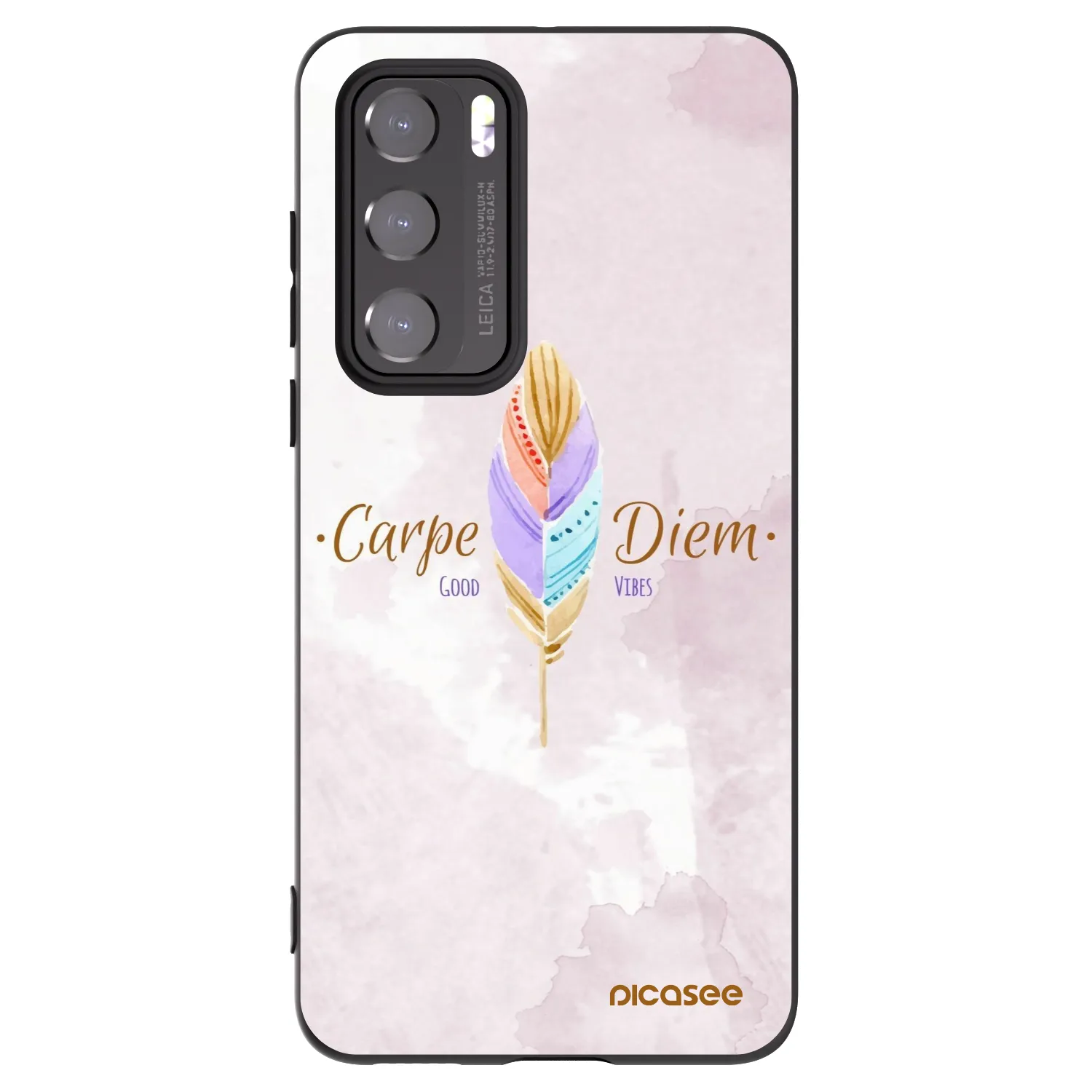 Picasee silikonski črni ovitek za Huawei P40 - Carpe Diem