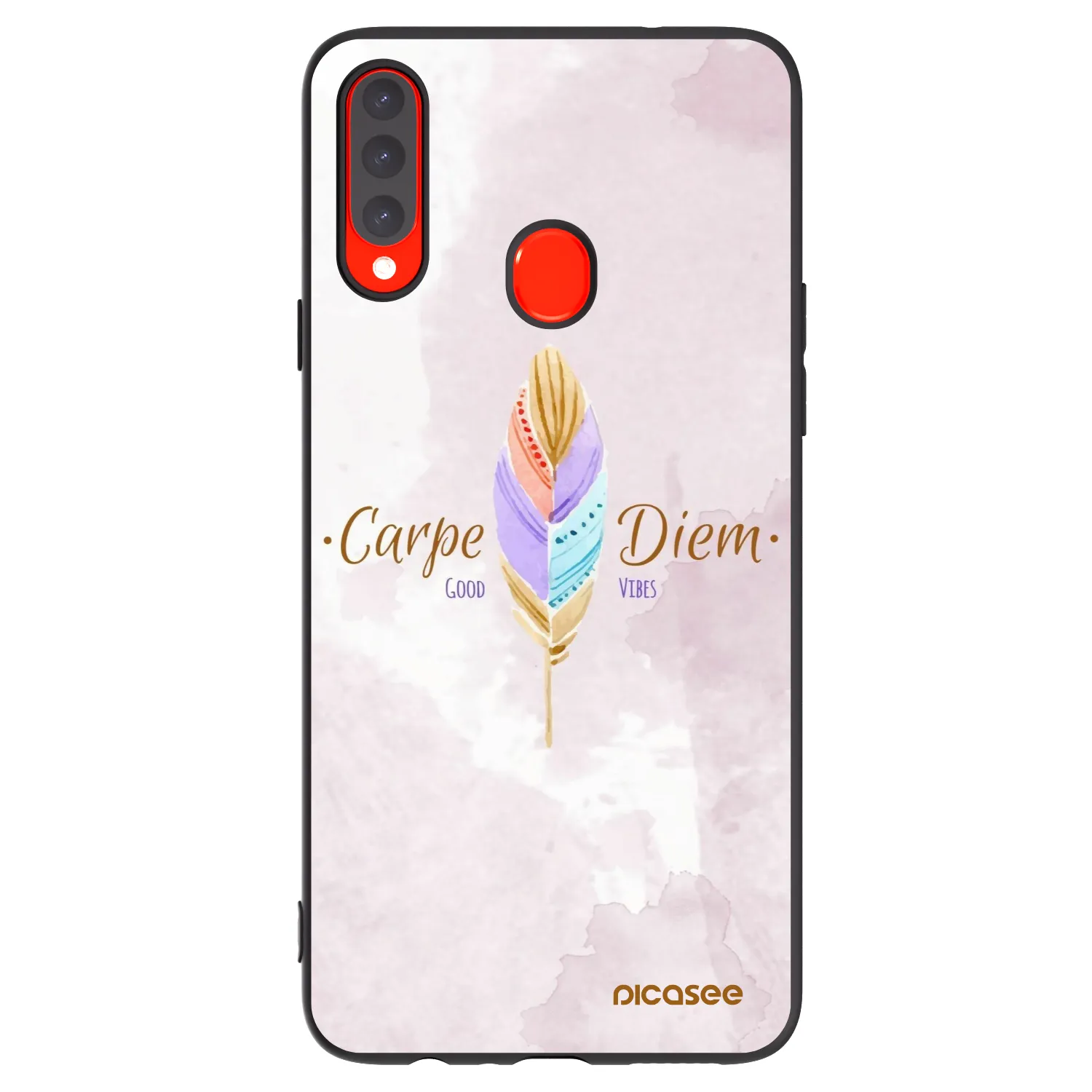 Picasee silikonski črni ovitek za Samsung Galaxy A20s - Carpe Diem