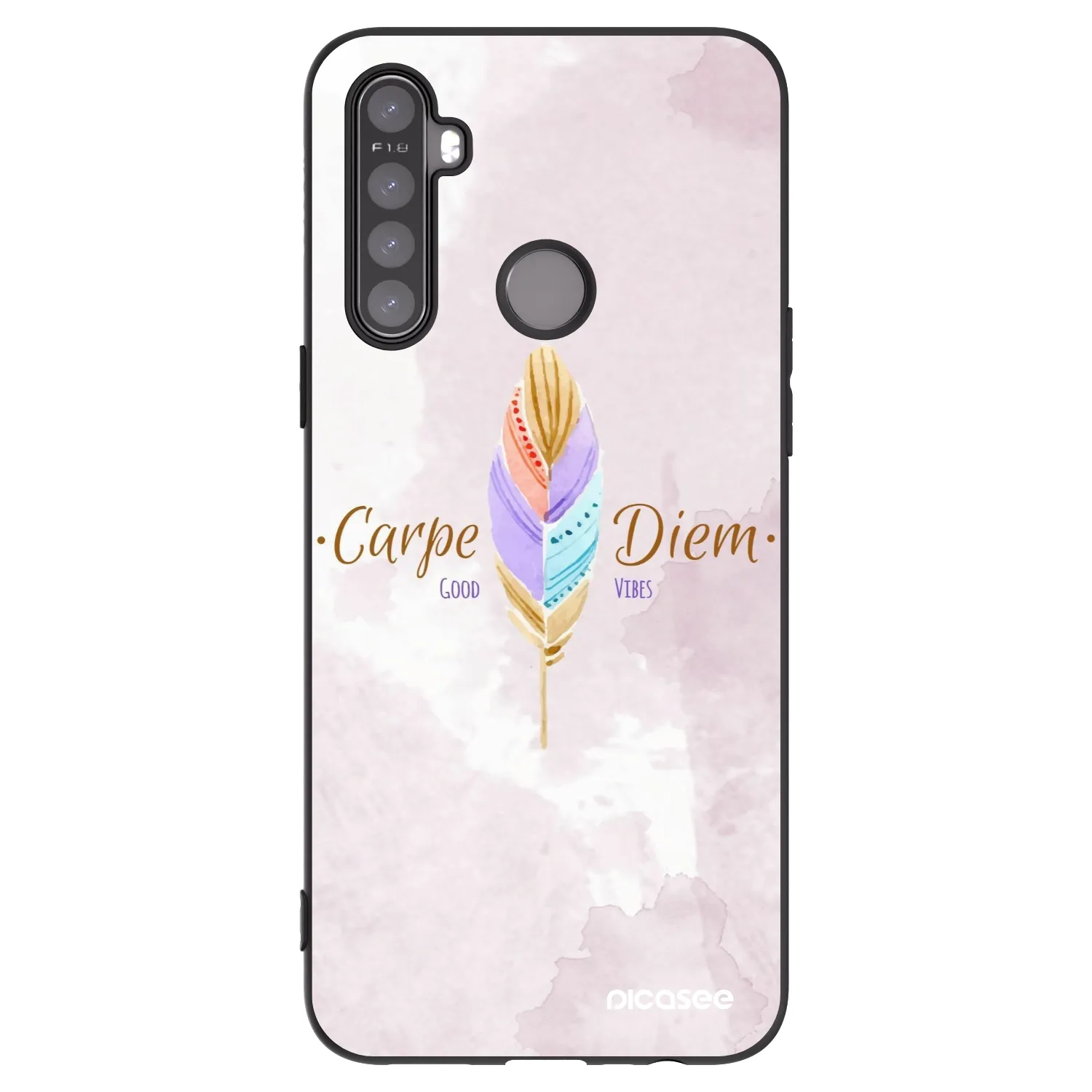 Picasee silikonski črni ovitek za Realme 6i - Carpe Diem