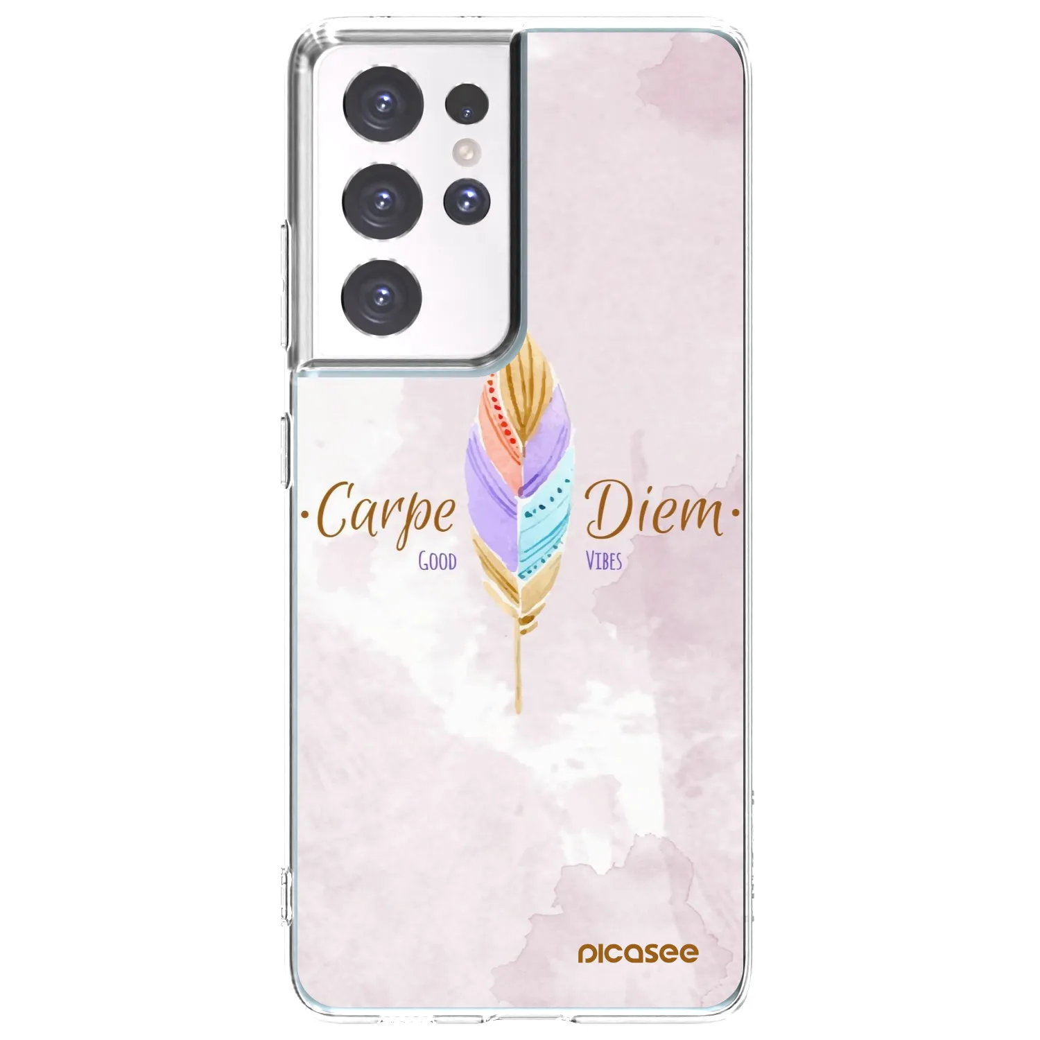 Picasee silikonski prozorni ovitek za Samsung Galaxy S21 Ultra 5G G998B - Carpe Diem