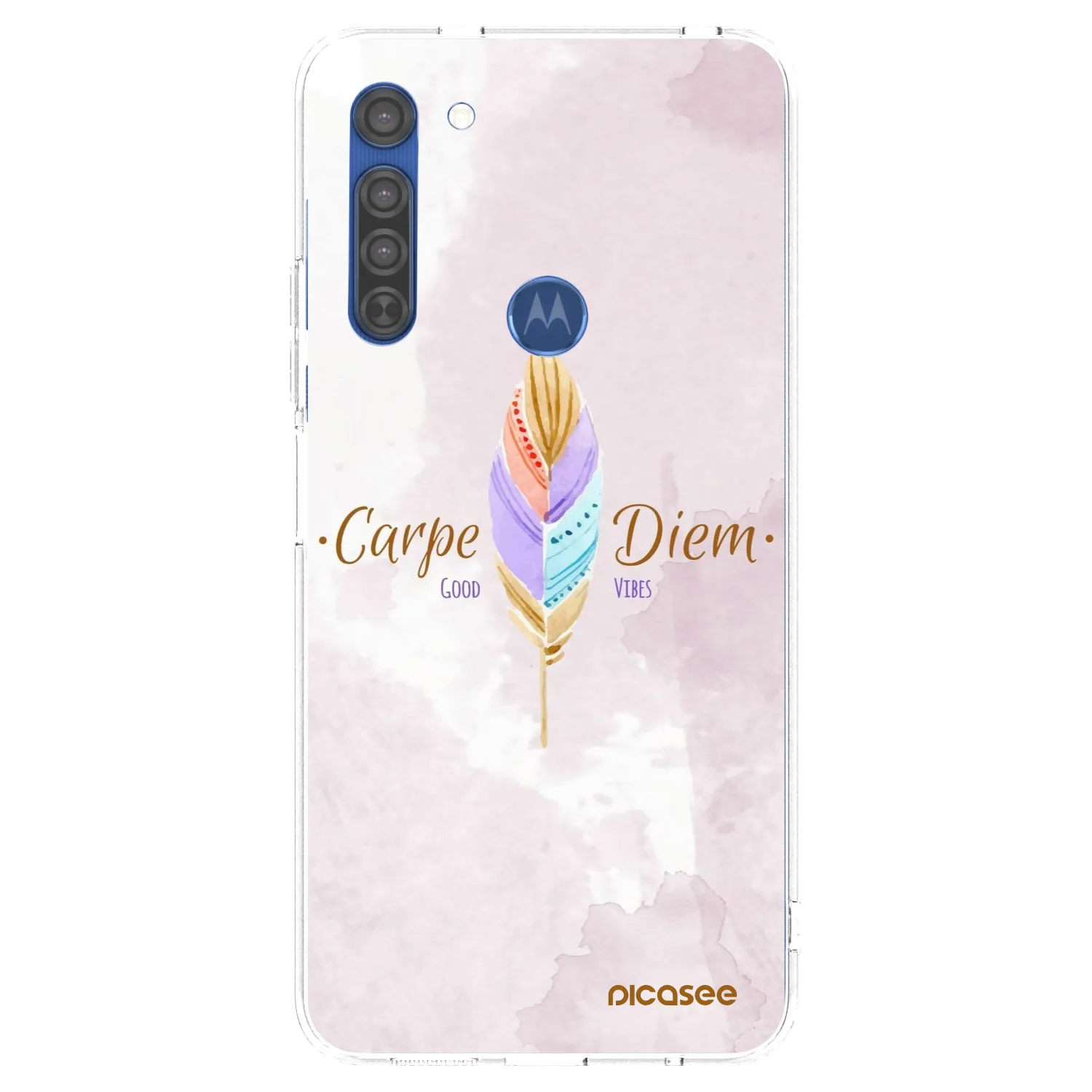 Picasee silikonski prozorni ovitek za Motorola Moto G8 - Carpe Diem