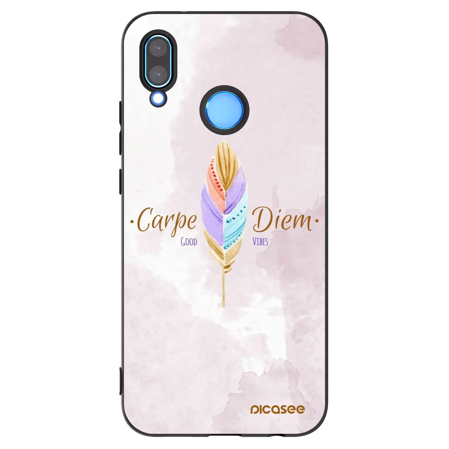 Picasee silikonski črni ovitek za Huawei P20 Lite - Carpe Diem