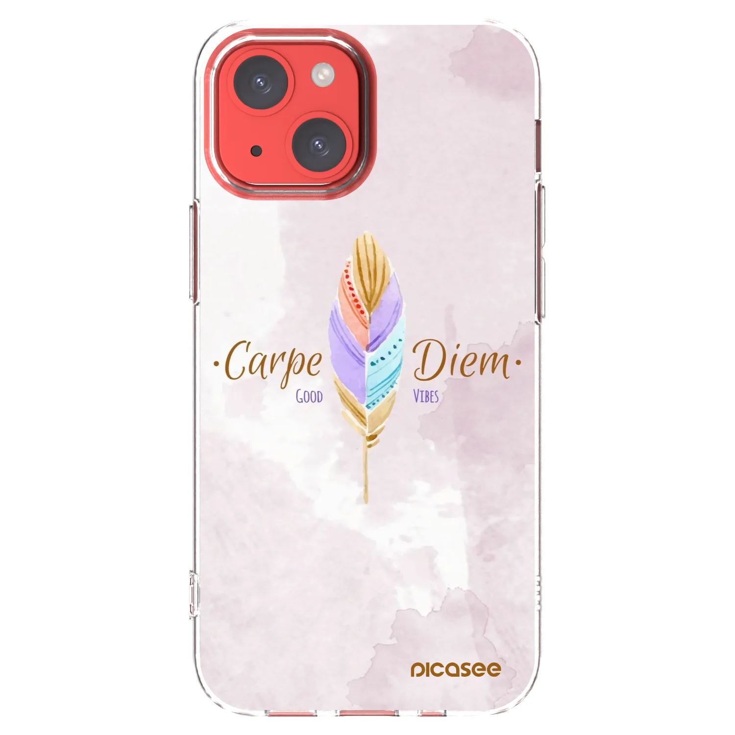 Picasee silikonski prozorni ovitek za Apple iPhone 13 mini - Carpe Diem