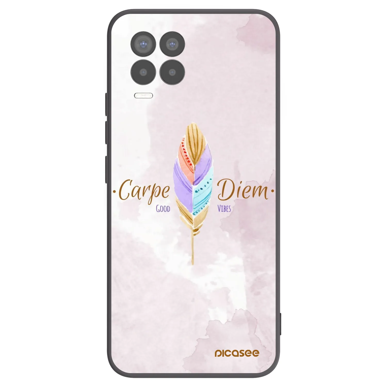 Picasee silikonski črni ovitek za Realme 8 4G - Carpe Diem