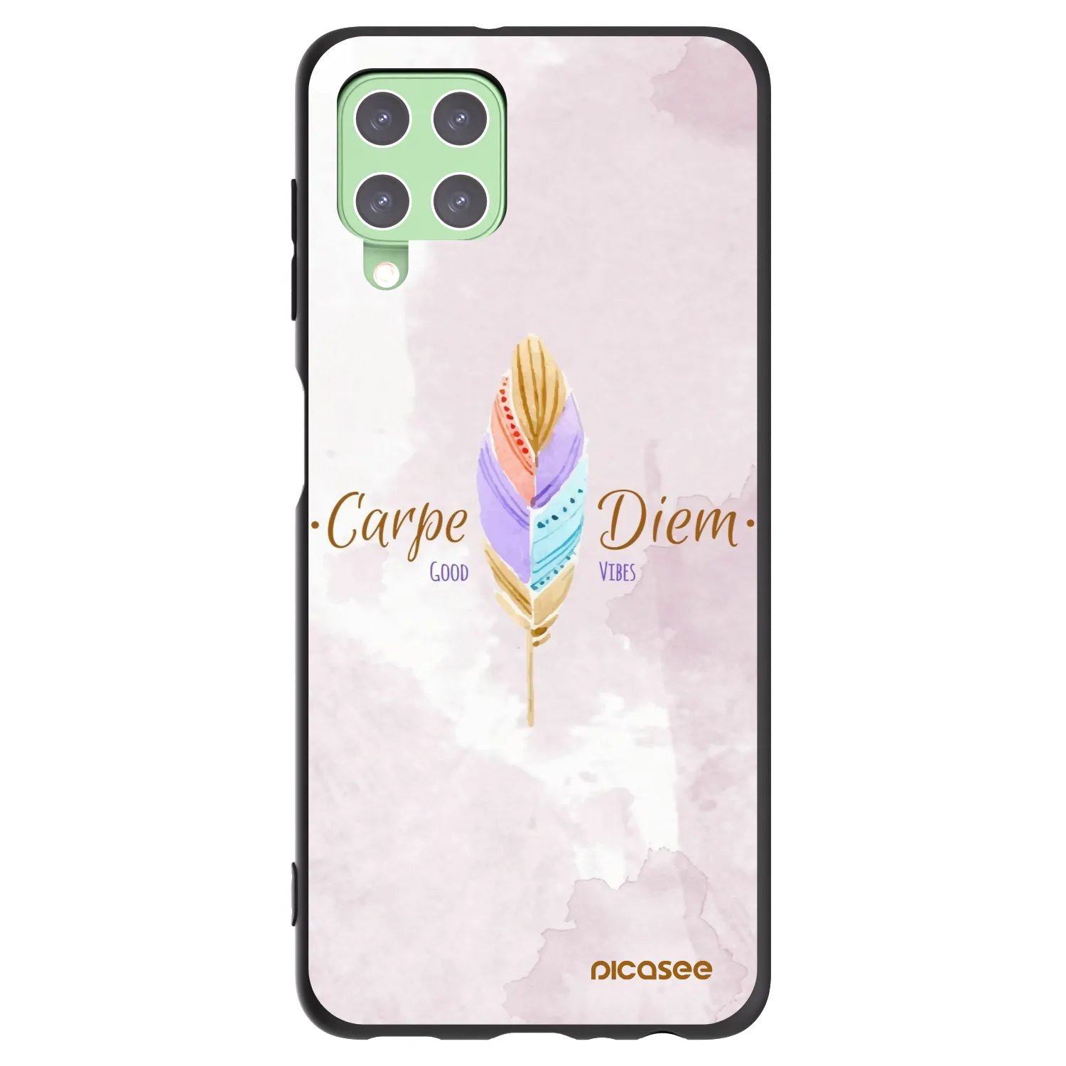 Picasee silikonski črni ovitek za Samsung Galaxy A22 A225F 4G - Carpe Diem