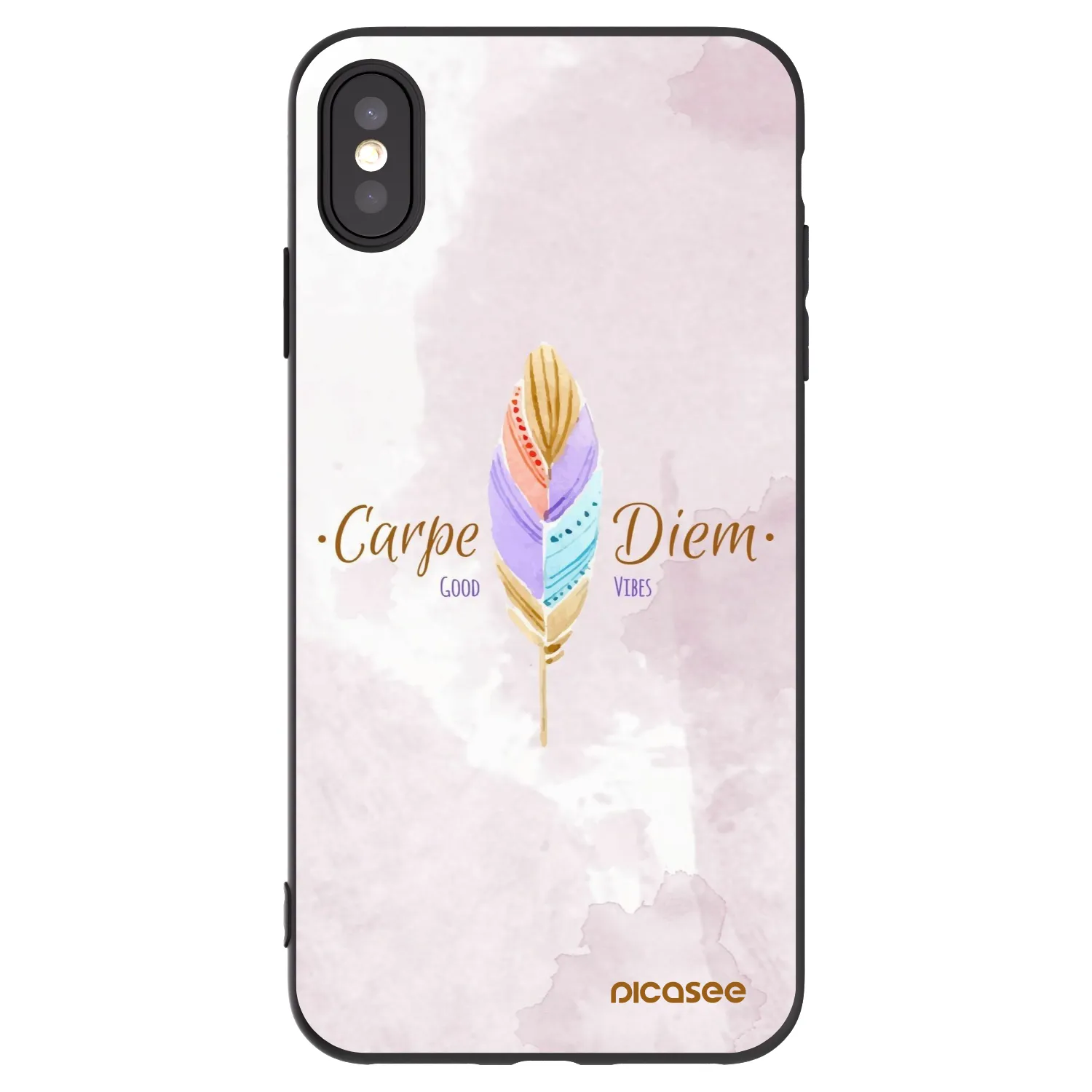 Picasee silikonski črni ovitek za Apple iPhone XS Max - Carpe Diem