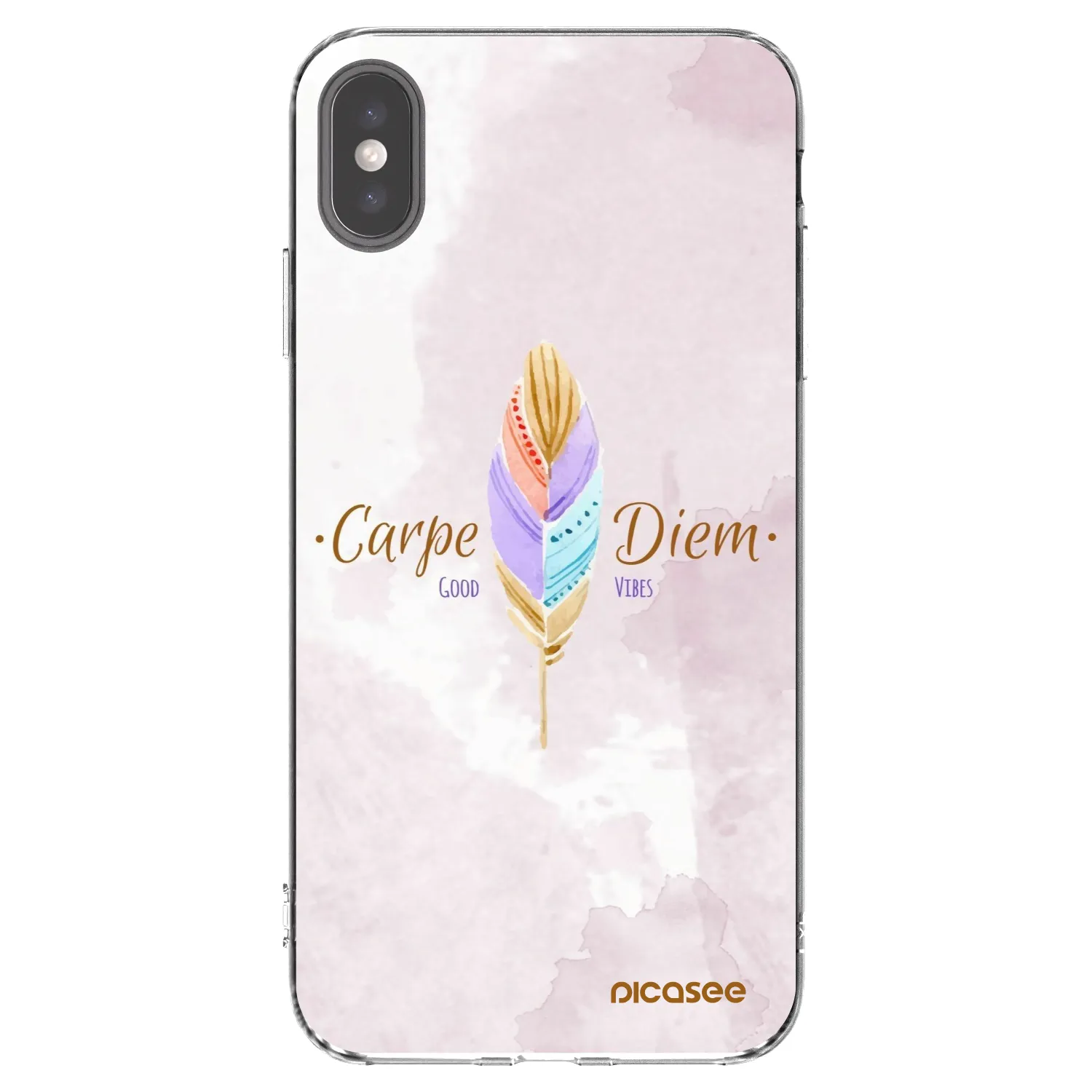 Picasee silikonski prozorni ovitek za Apple iPhone XS Max - Carpe Diem