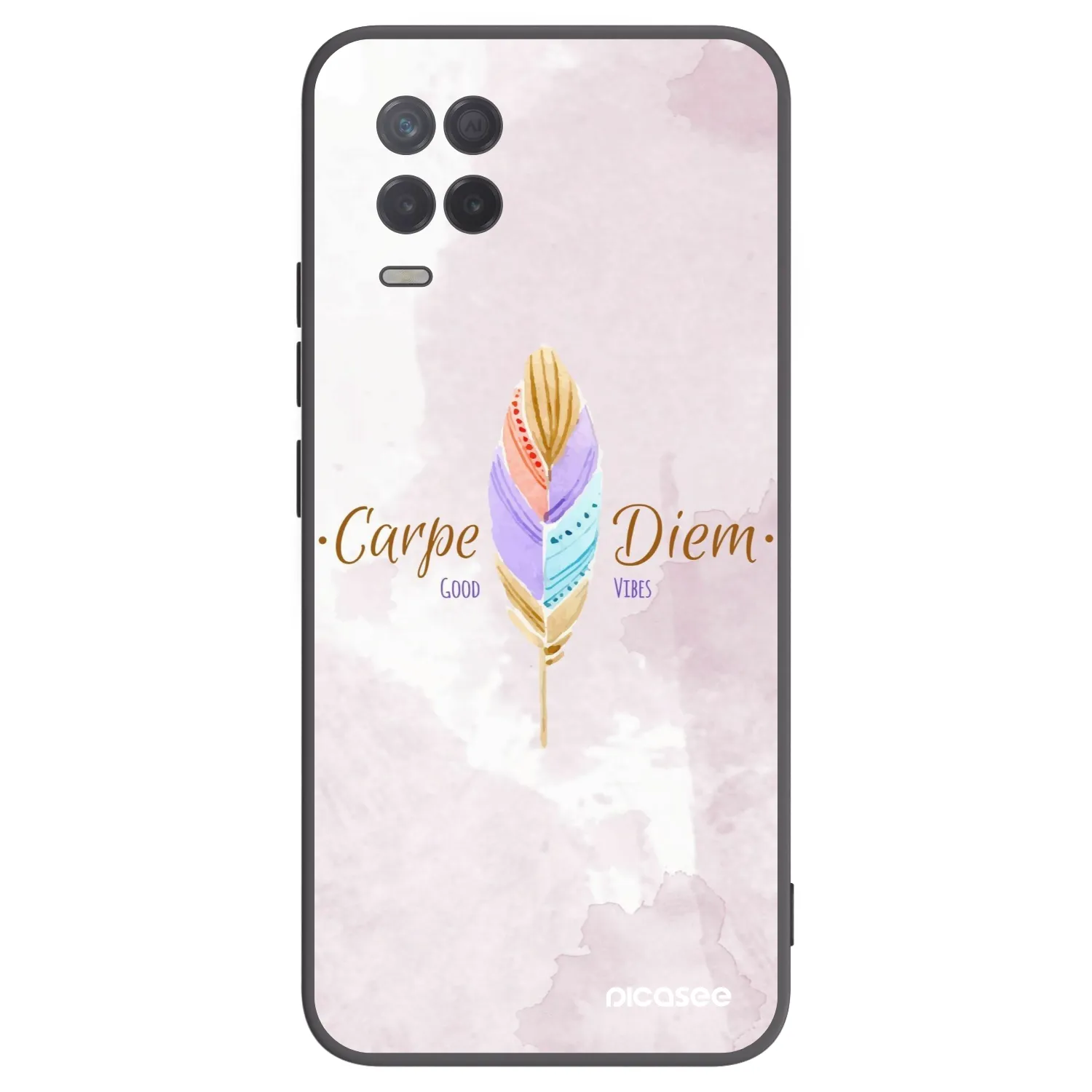 Picasee silikonski črni ovitek za Realme 8 5G - Carpe Diem