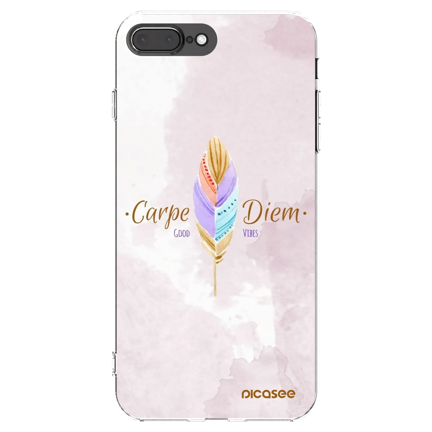 Picasee silikonski prozorni ovitek za Apple iPhone 7 Plus - Carpe Diem