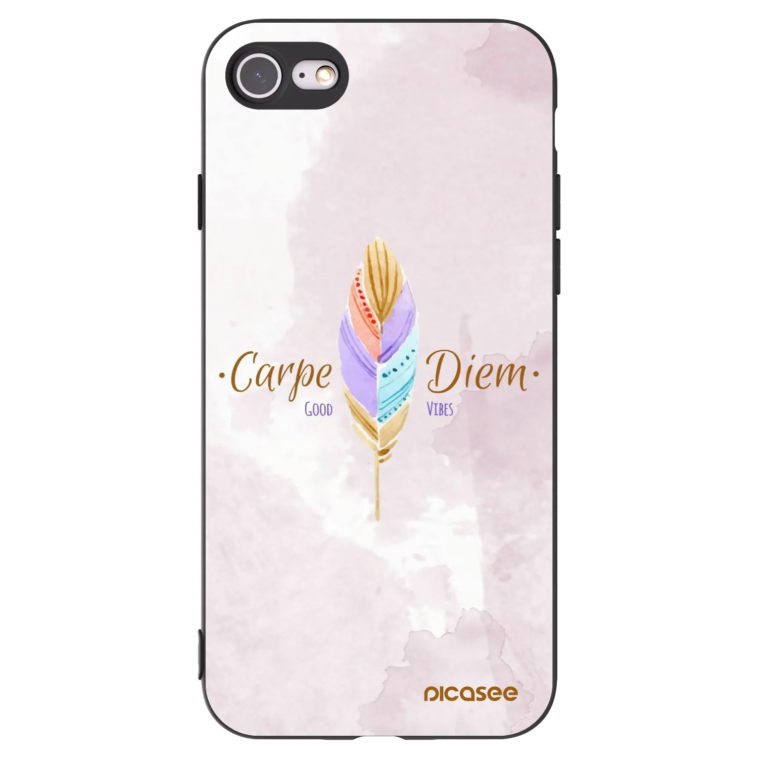 Picasee silikonski črni ovitek za Apple iPhone SE 2022 - Carpe Diem