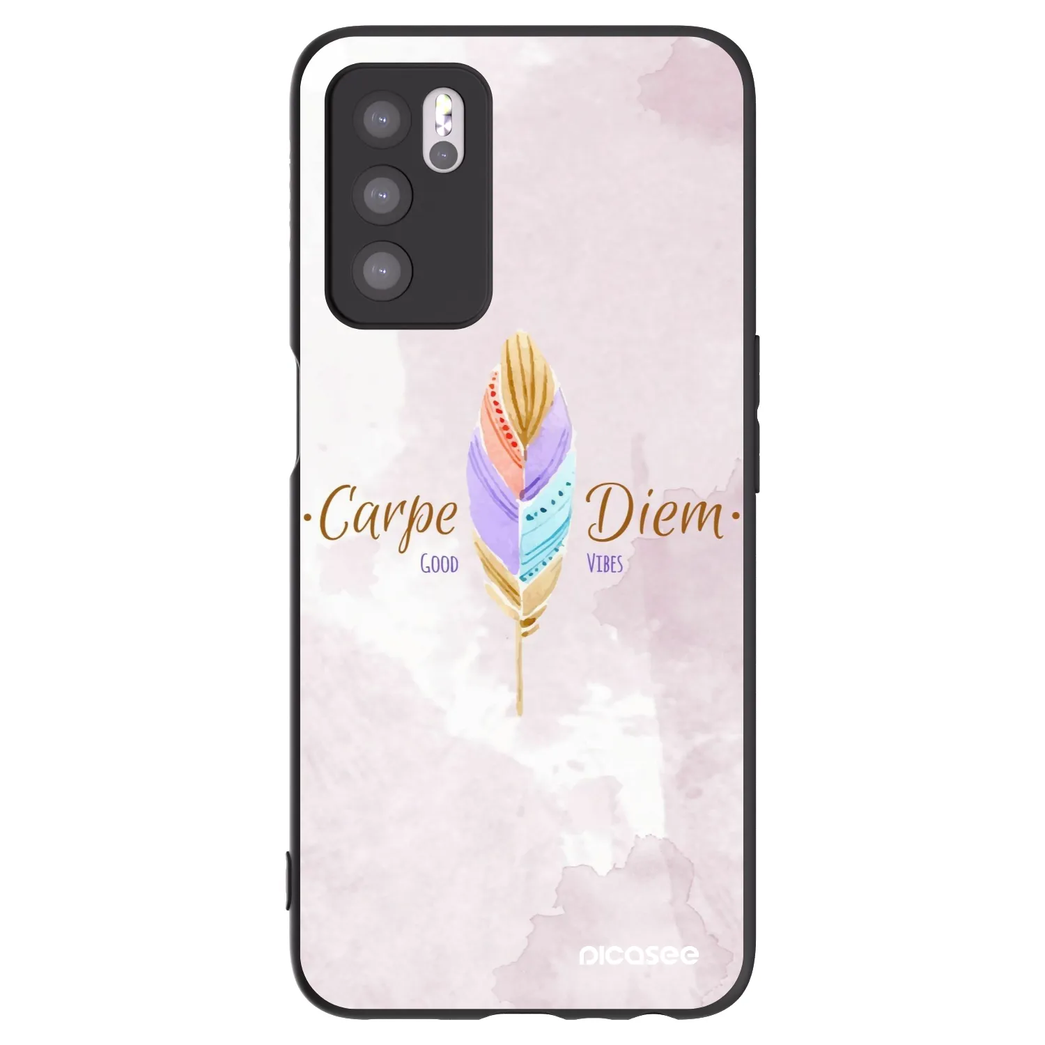 Picasee silikonski črni ovitek za OPPO A16s - Carpe Diem