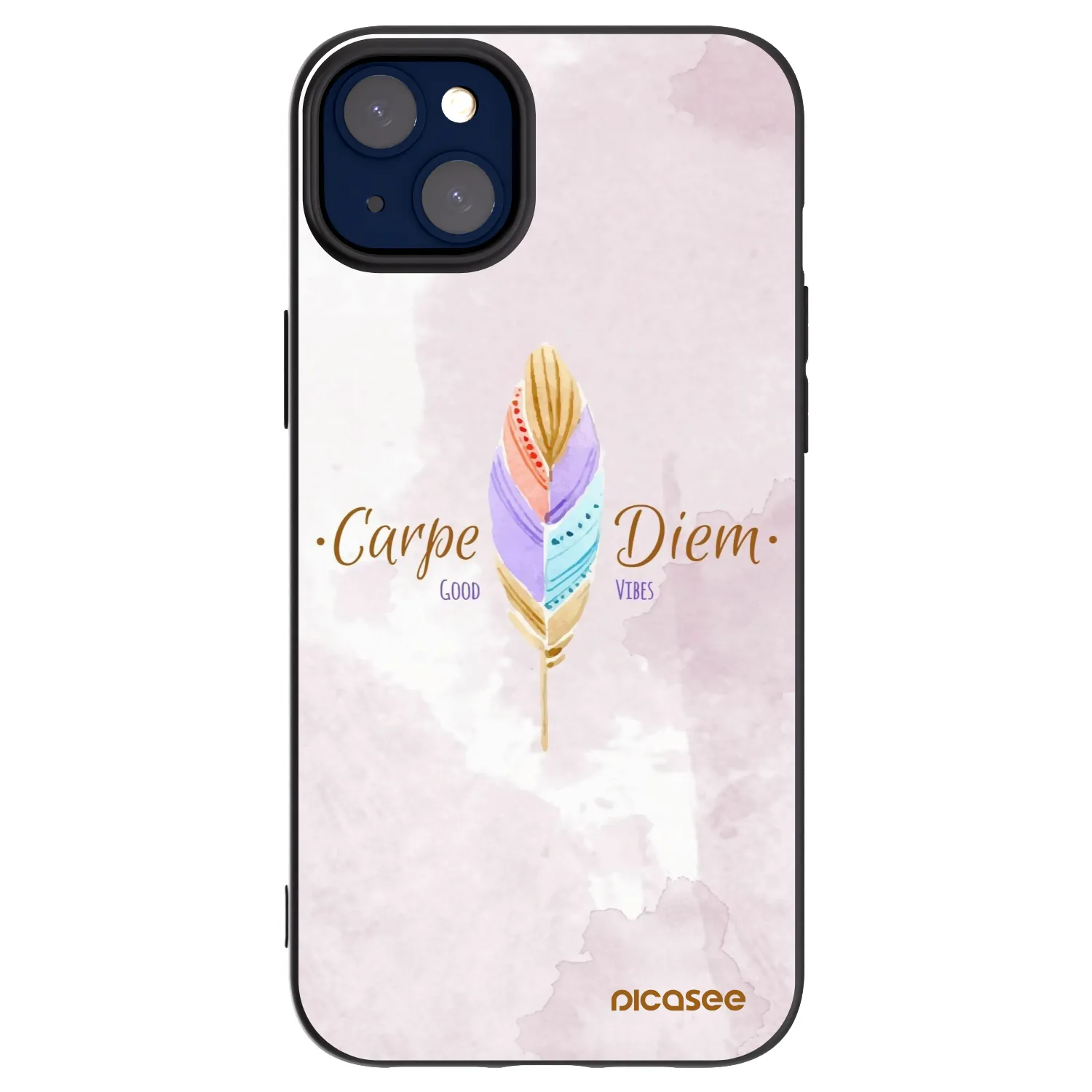 Picasee silikonski črni ovitek za Apple iPhone 14 Plus - Carpe Diem