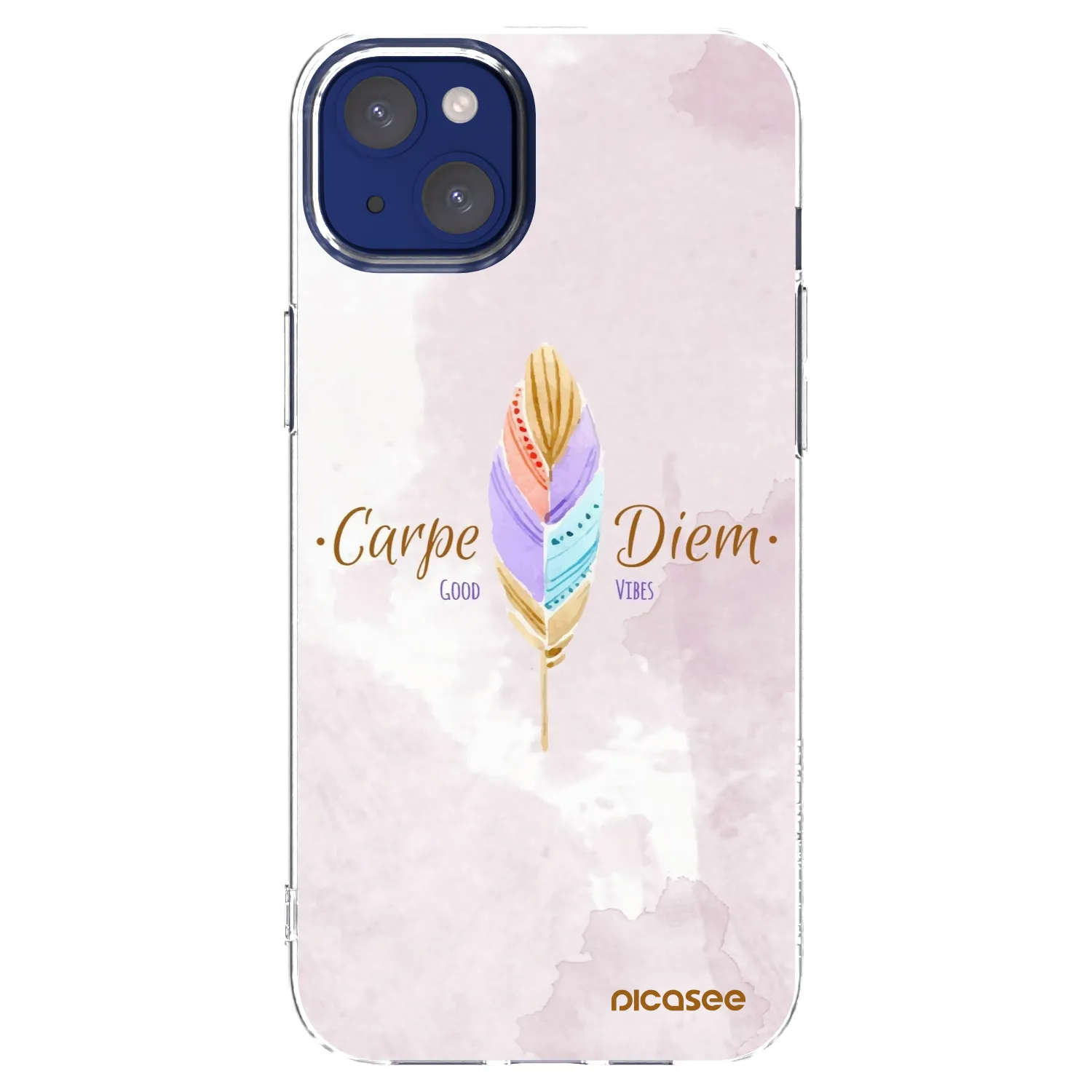 Picasee silikonski prozorni ovitek za Apple iPhone 14 Plus - Carpe Diem