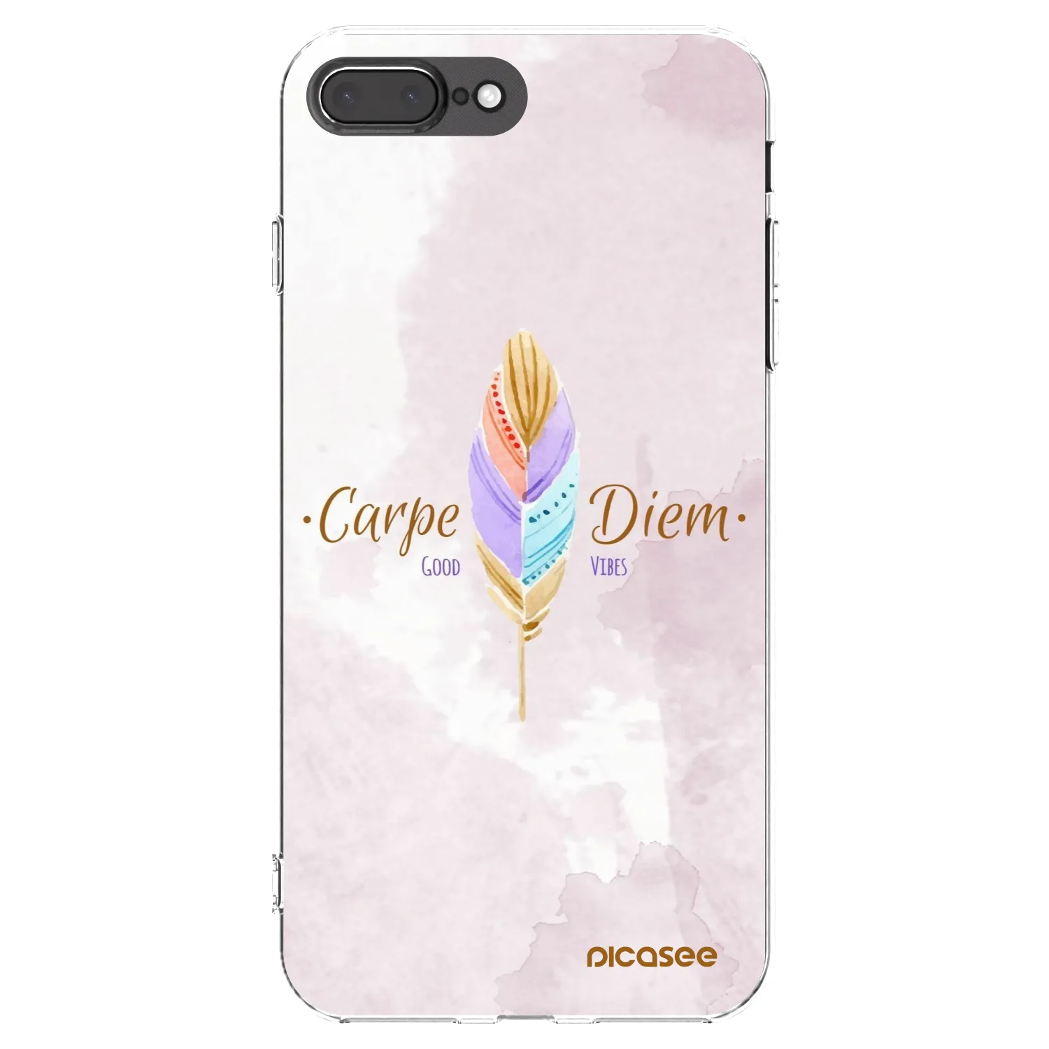 Picasee silikonski prozorni ovitek za Apple iPhone 8 Plus - Carpe Diem