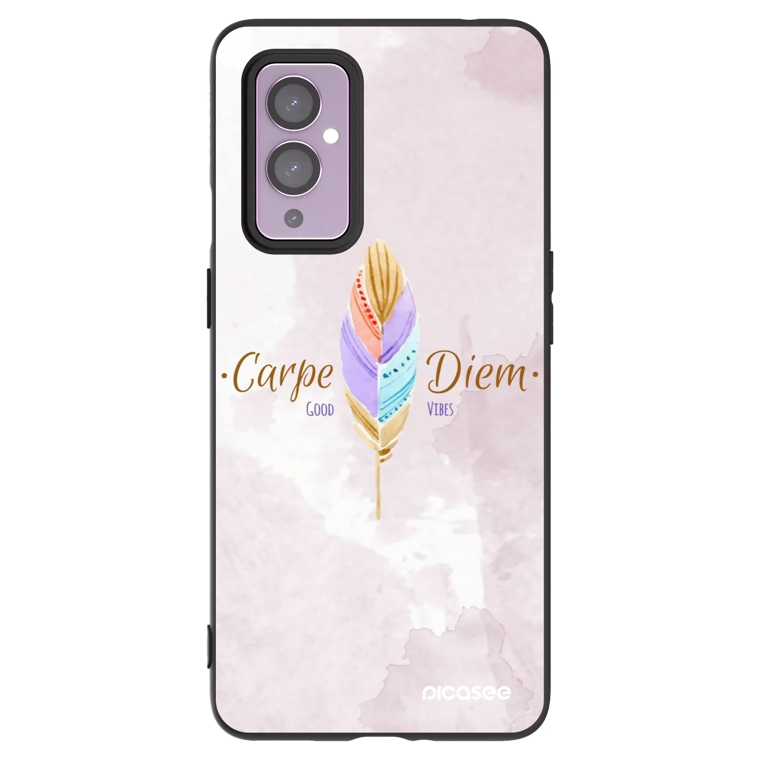 Picasee silikonski črni ovitek za OnePlus 9 - Carpe Diem