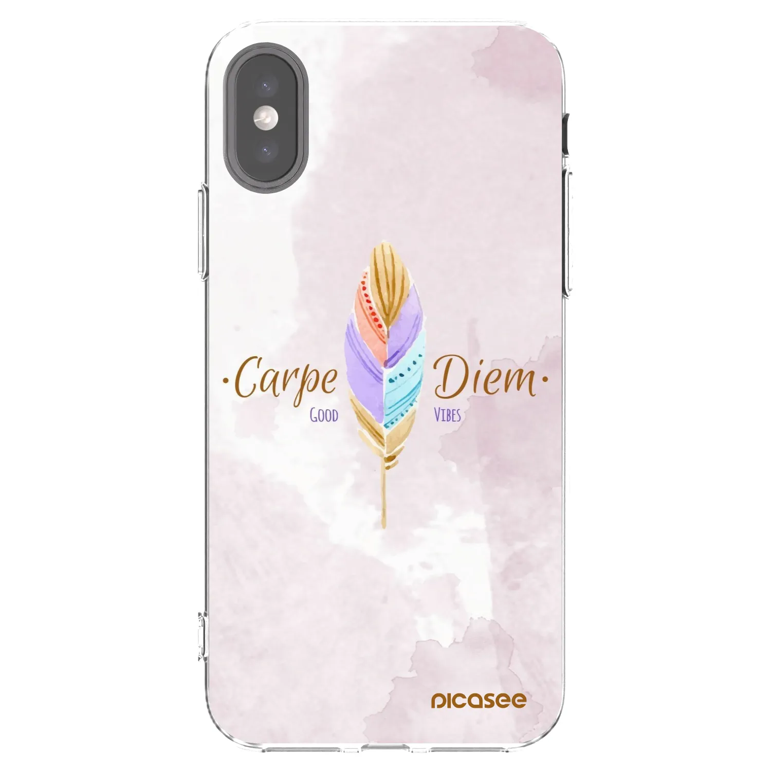 Picasee silikonski prozorni ovitek za Apple iPhone X/XS - Carpe Diem