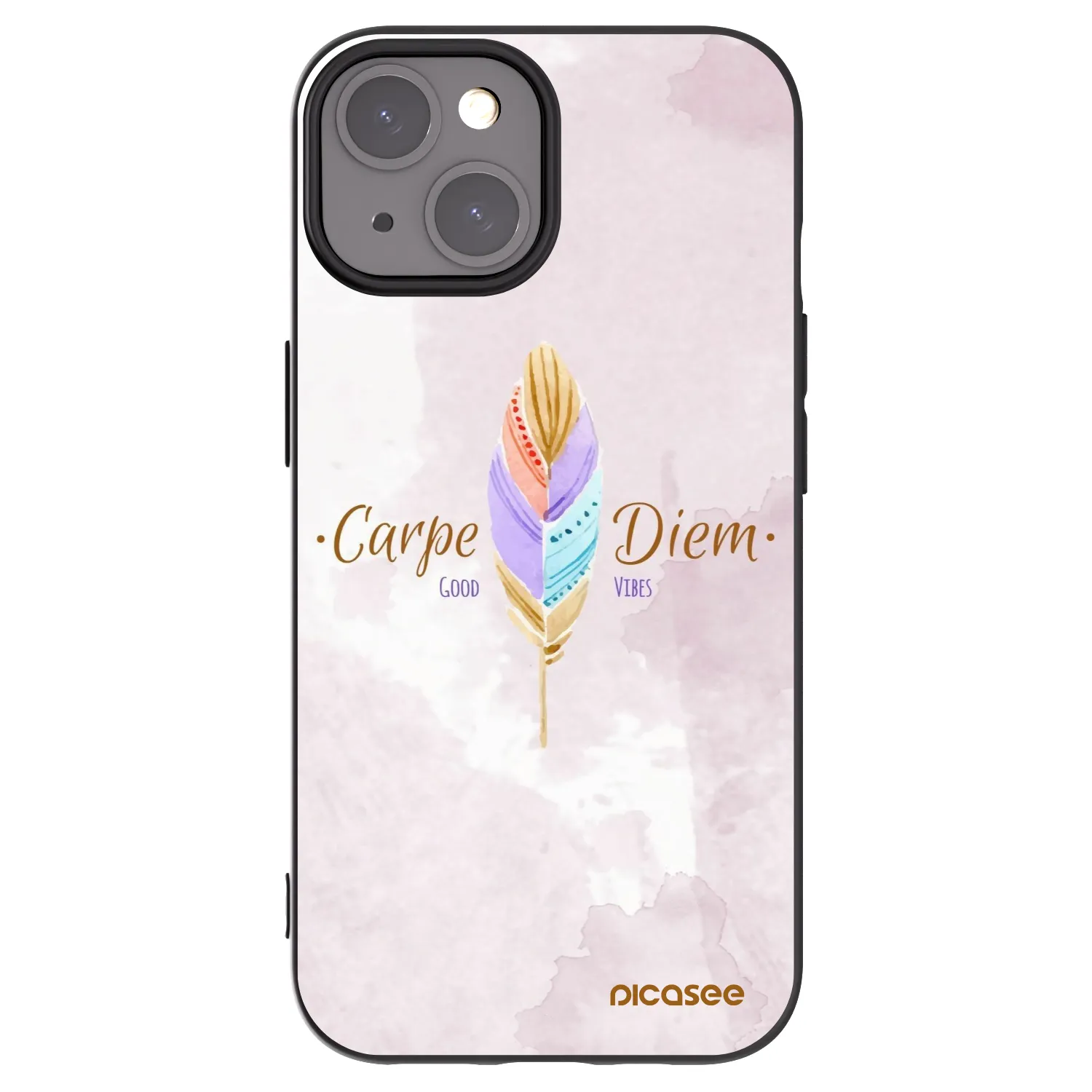 Picasee silikonski črni ovitek za Apple iPhone 15 - Carpe Diem