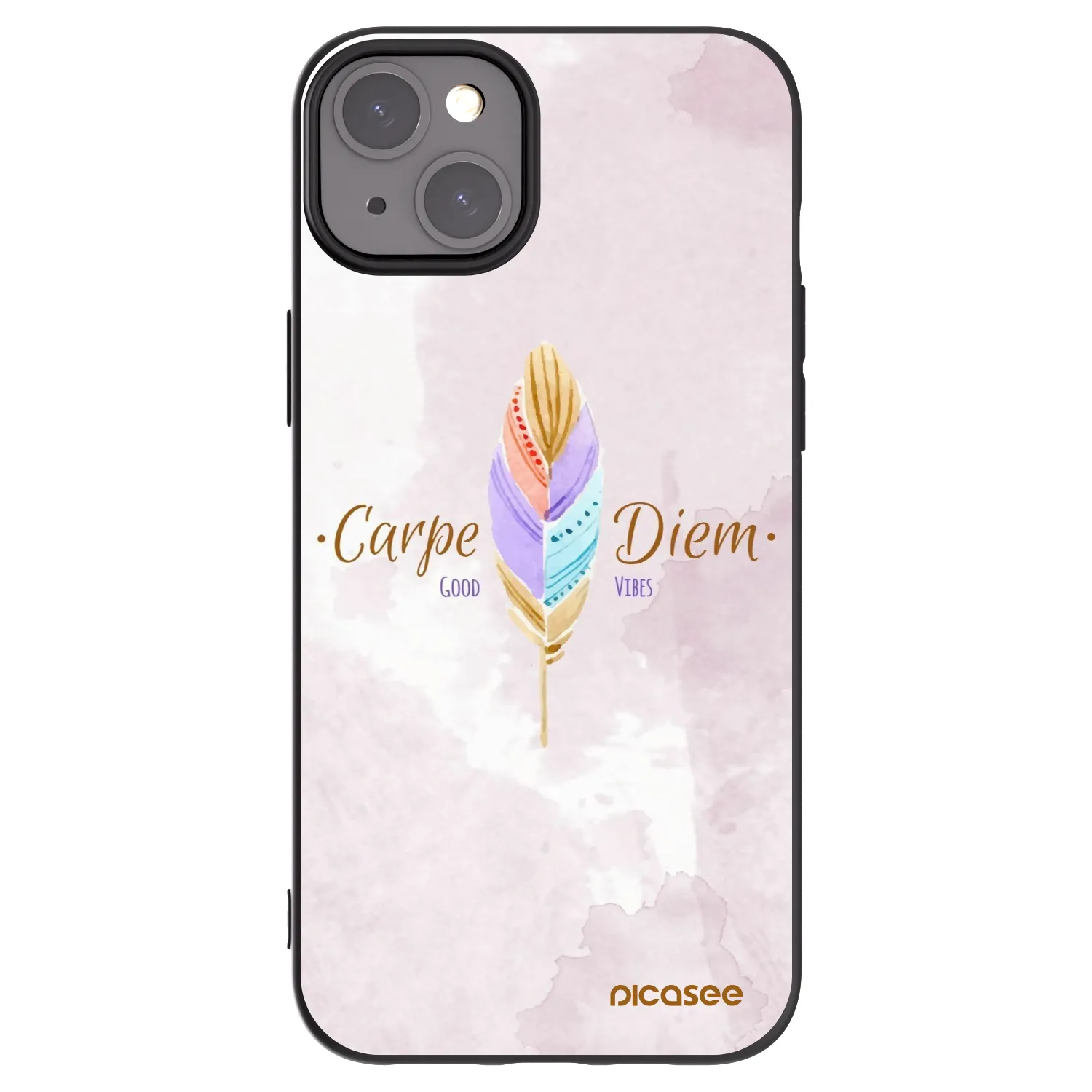 Picasee silikonski črni ovitek za Apple iPhone 15 Plus - Carpe Diem