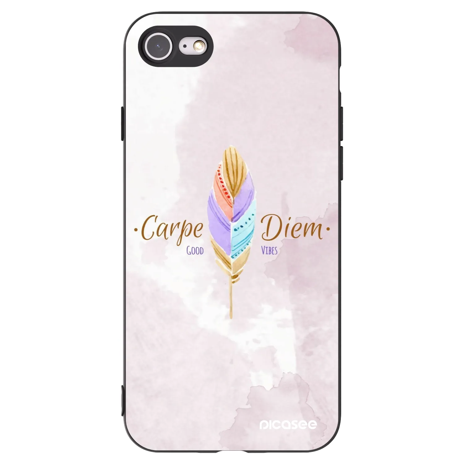 Picasee silikonski črni ovitek za Apple iPhone 7 - Carpe Diem