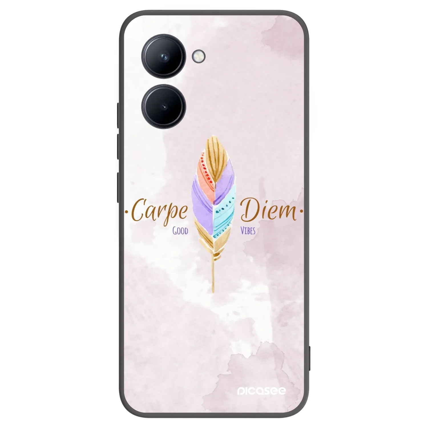 Picasee silikonski črni ovitek za Realme C33 (2023) - Carpe Diem