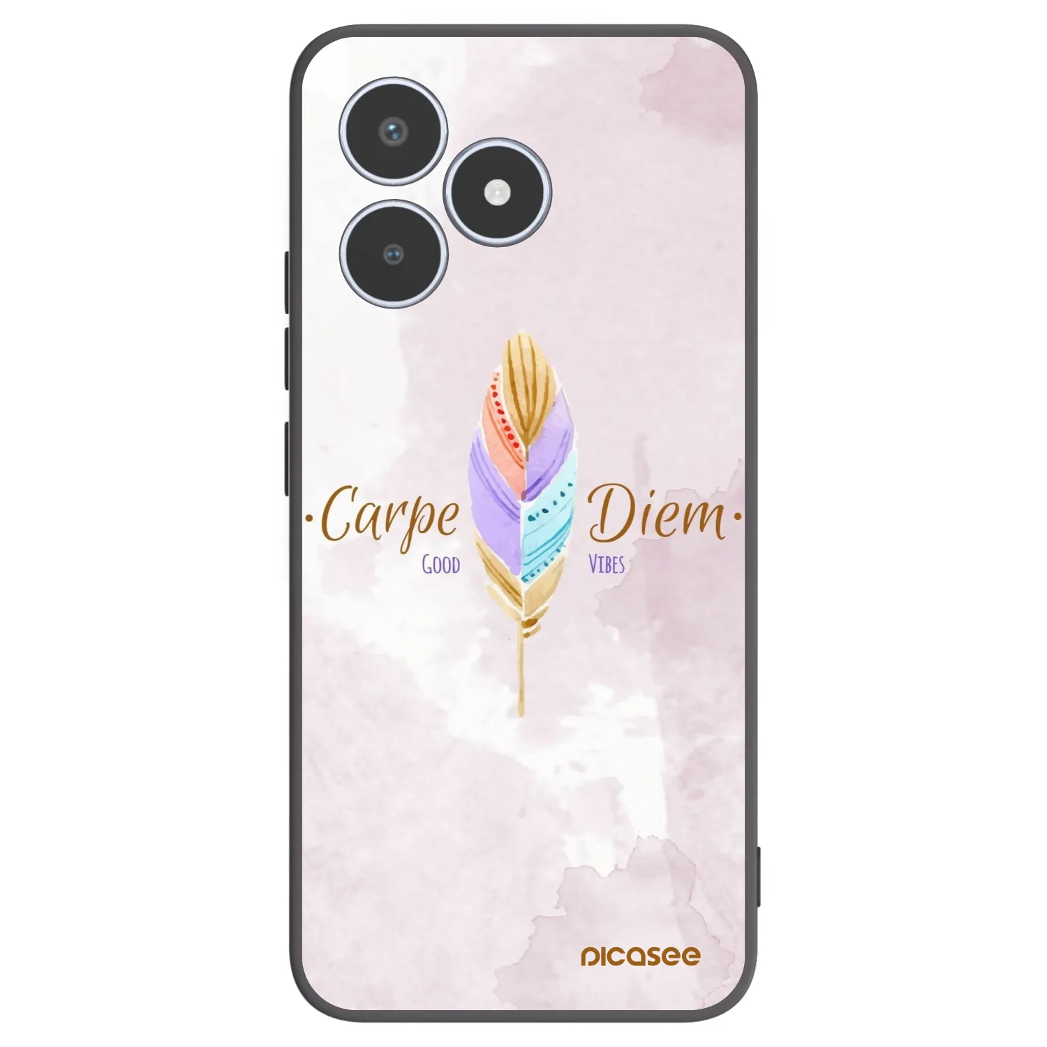 Picasee silikonski črni ovitek za Realme C53 - Carpe Diem