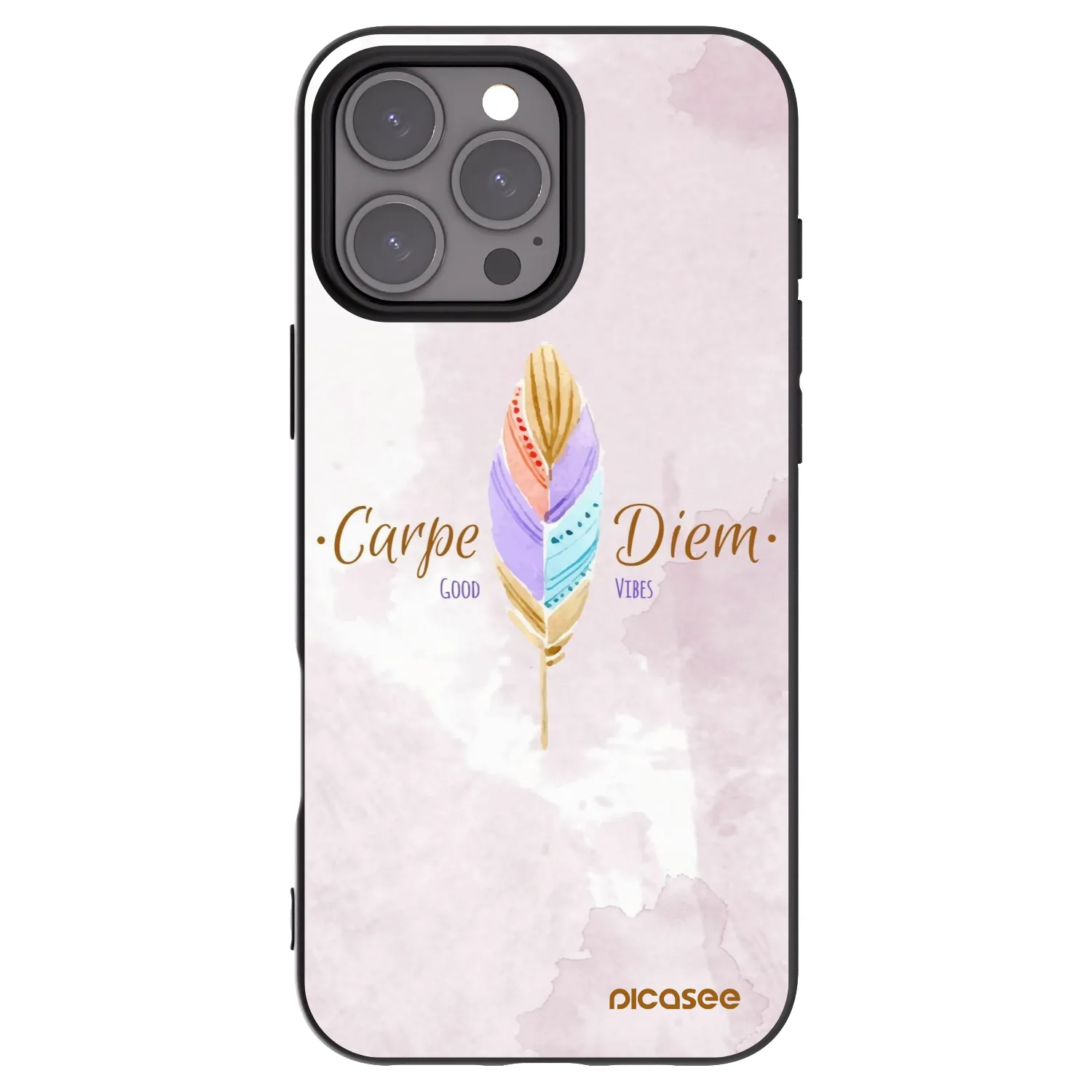 Picasee silikonski črni ovitek za Apple iPhone 16 Pro Max - Carpe Diem