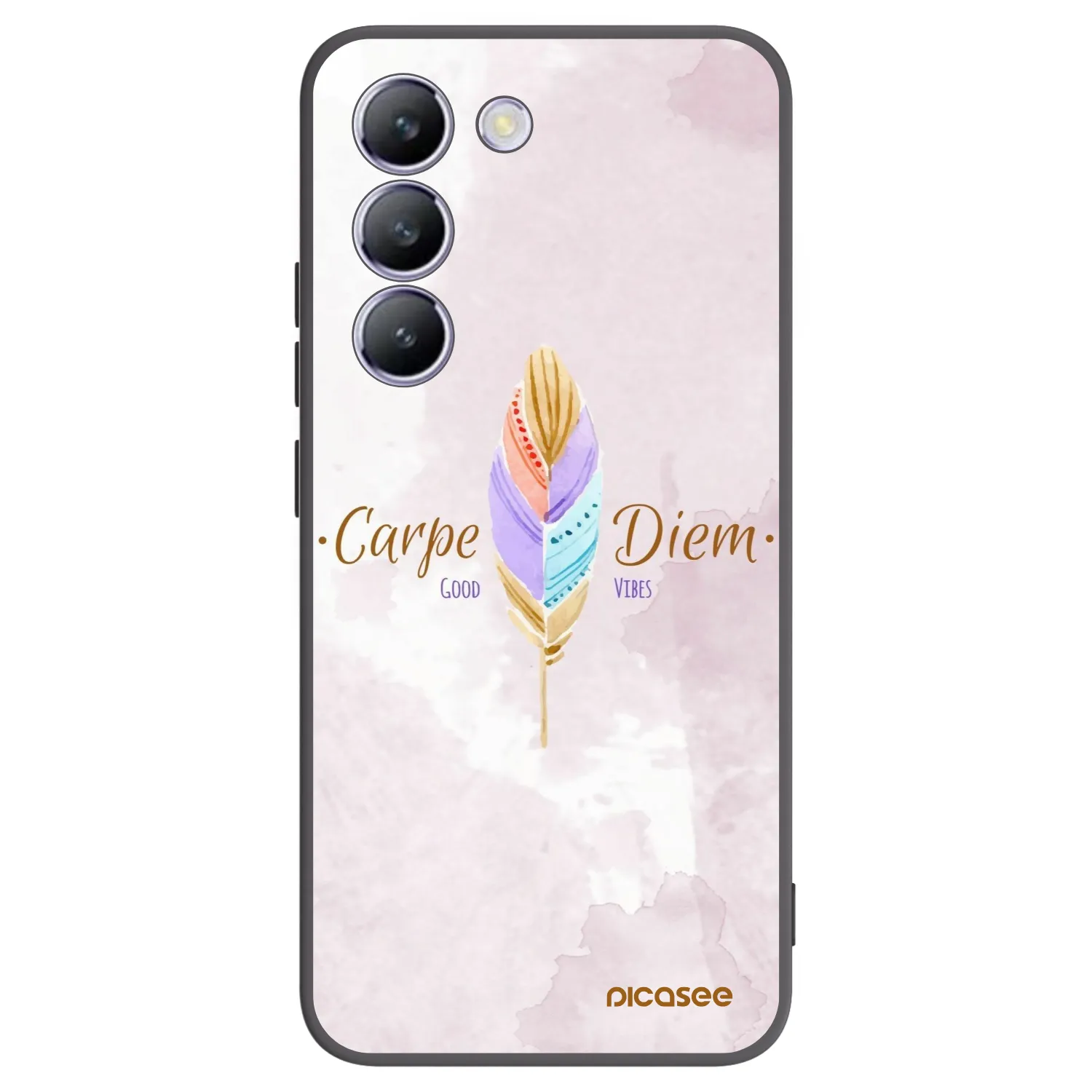 Picasee silikonski črni ovitek za Vivo V40 SE 5G - Carpe Diem