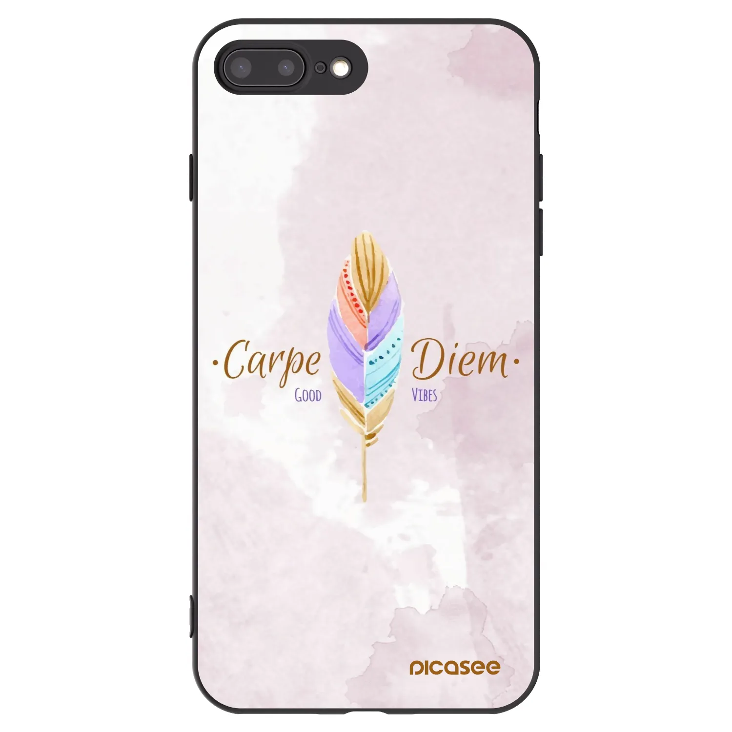 Picasee silikonski črni ovitek za Apple iPhone 8 Plus - Carpe Diem