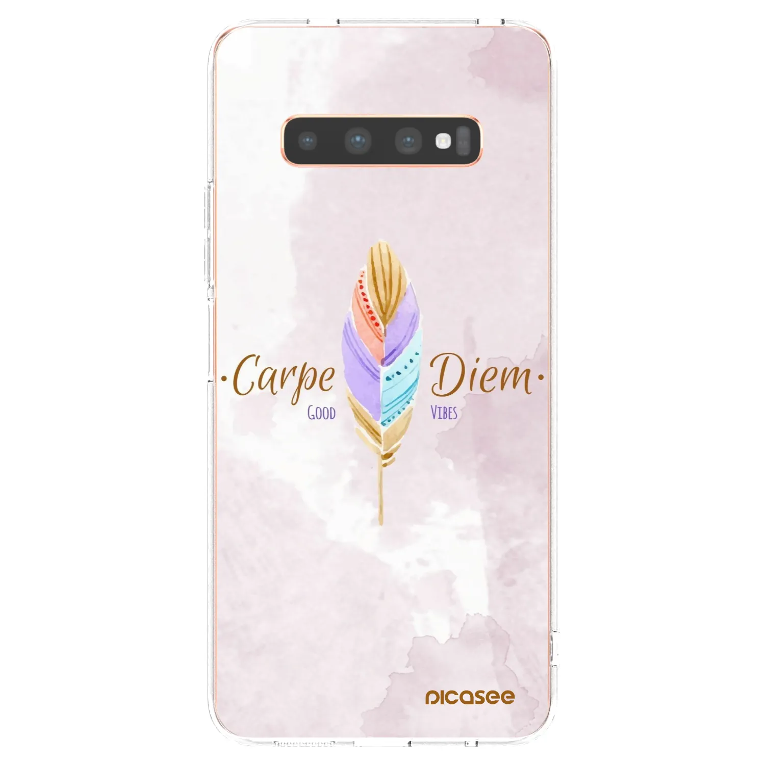 Picasee silikonski prozorni ovitek za Samsung Galaxy S10 Plus G975 - Carpe Diem