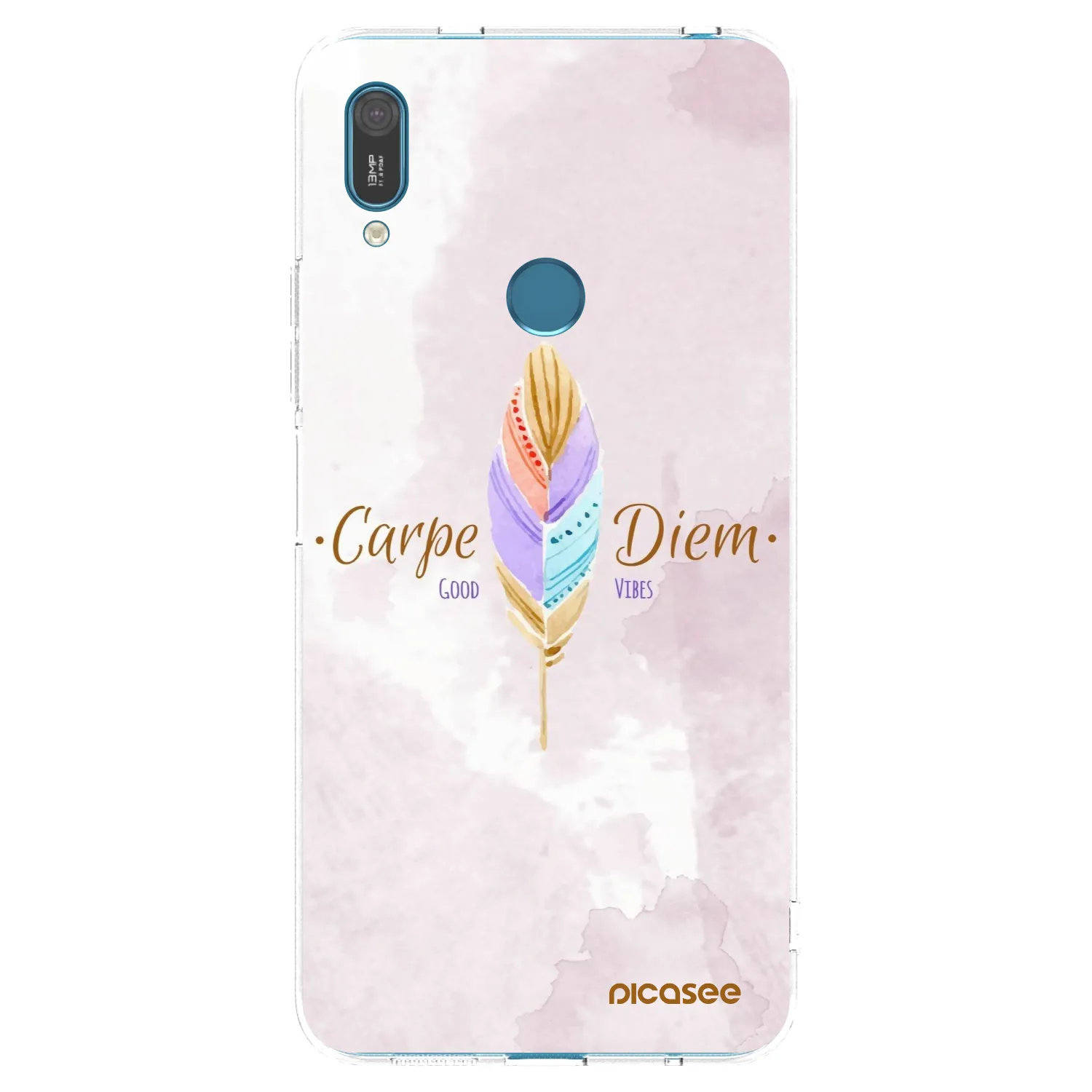 Picasee silikonski prozorni ovitek za Huawei Y7 2019 - Carpe Diem