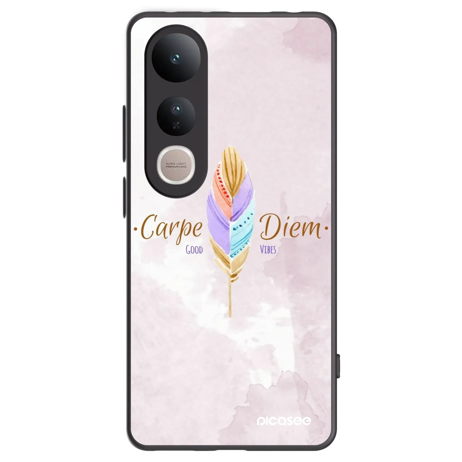 Picasee silikonski črni ovitek za Vivo V50 Lite 5G - Carpe Diem