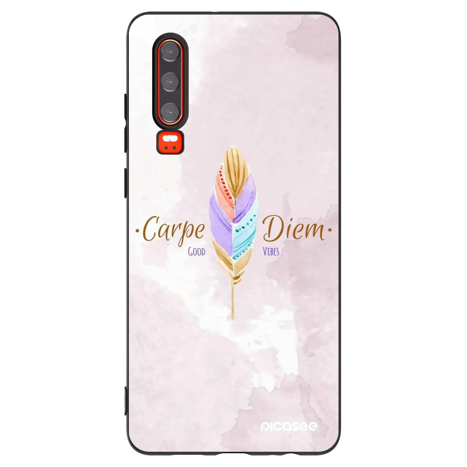 Picasee silikonski črni ovitek za Huawei P30 - Carpe Diem