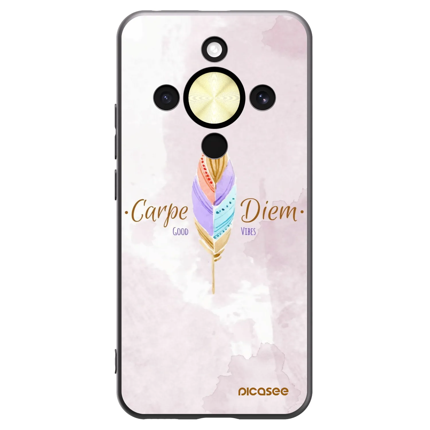 Picasee silikonski črni ovitek za Honor Magic8 Lite 5G - Carpe Diem