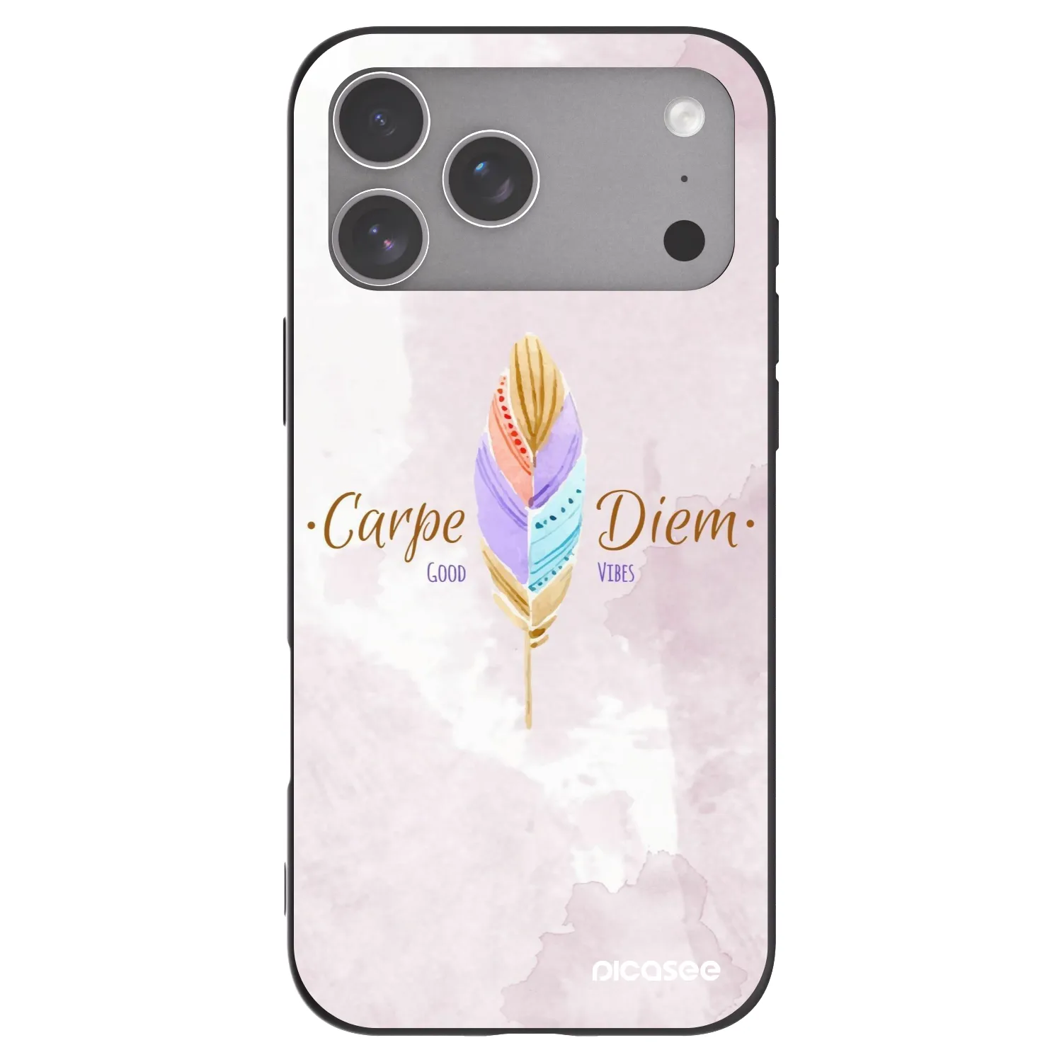 Picasee silikonski črni ovitek za Apple iPhone 18 Pro Max - Carpe Diem