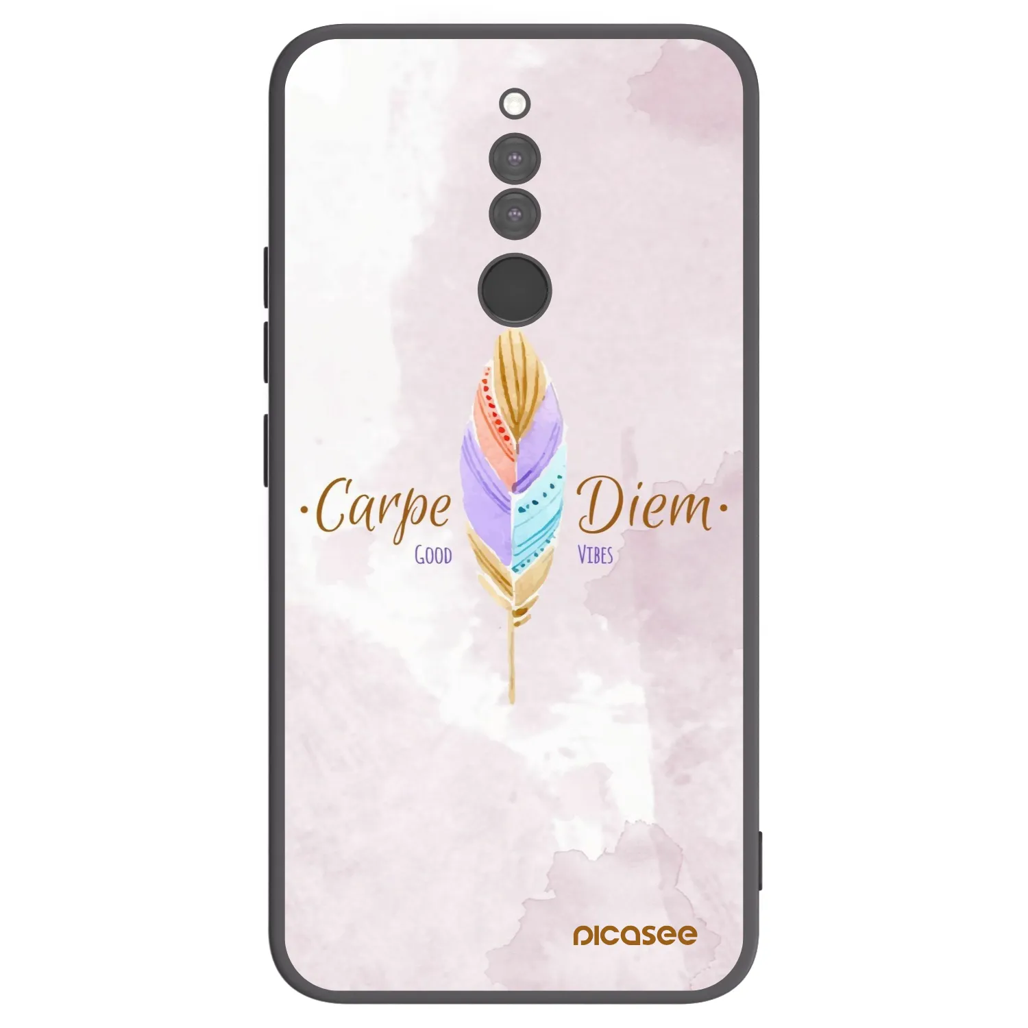 Picasee silikonski črni ovitek za Xiaomi Redmi 8 - Carpe Diem